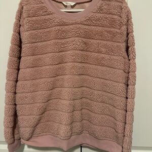 No Boundaries Blush Textured Crew Neck Sweater
